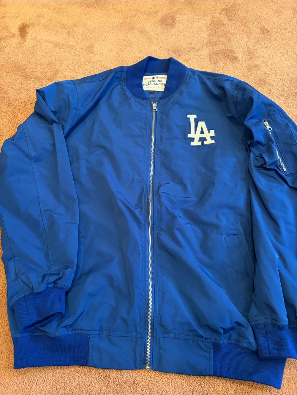 Los Angeles Dodgers Royal Blue Bomber Jacket with LA Logo JH design group men 2X